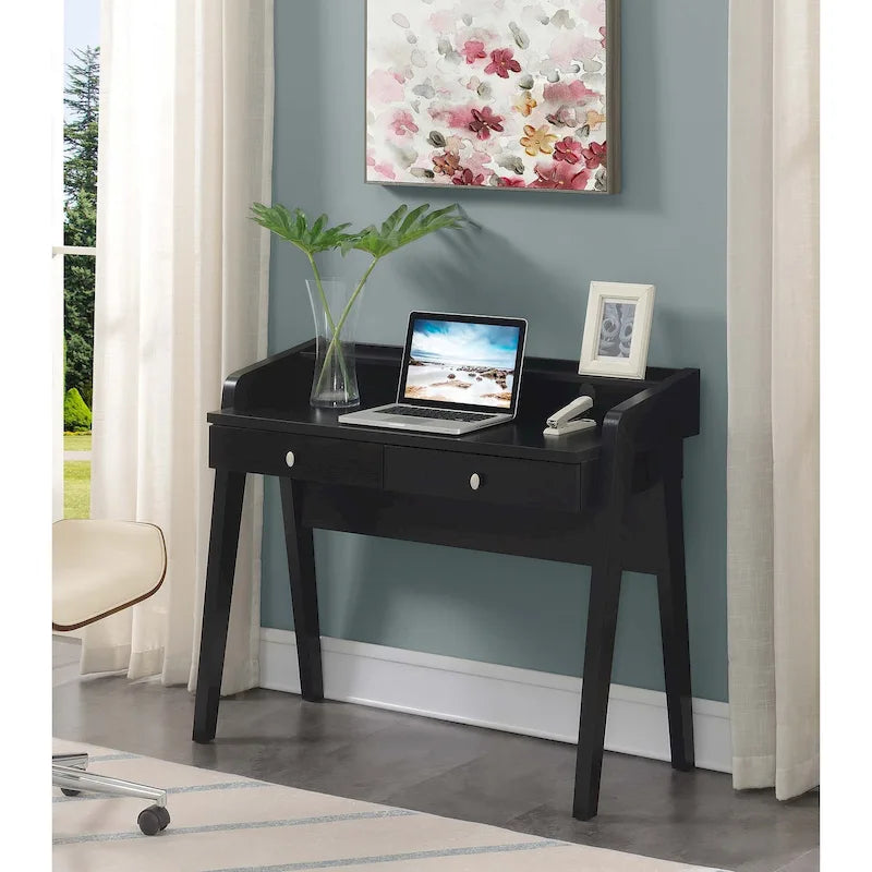 Convenience Concepts Newport Deluxe 2 Drawer Desk with Shelf