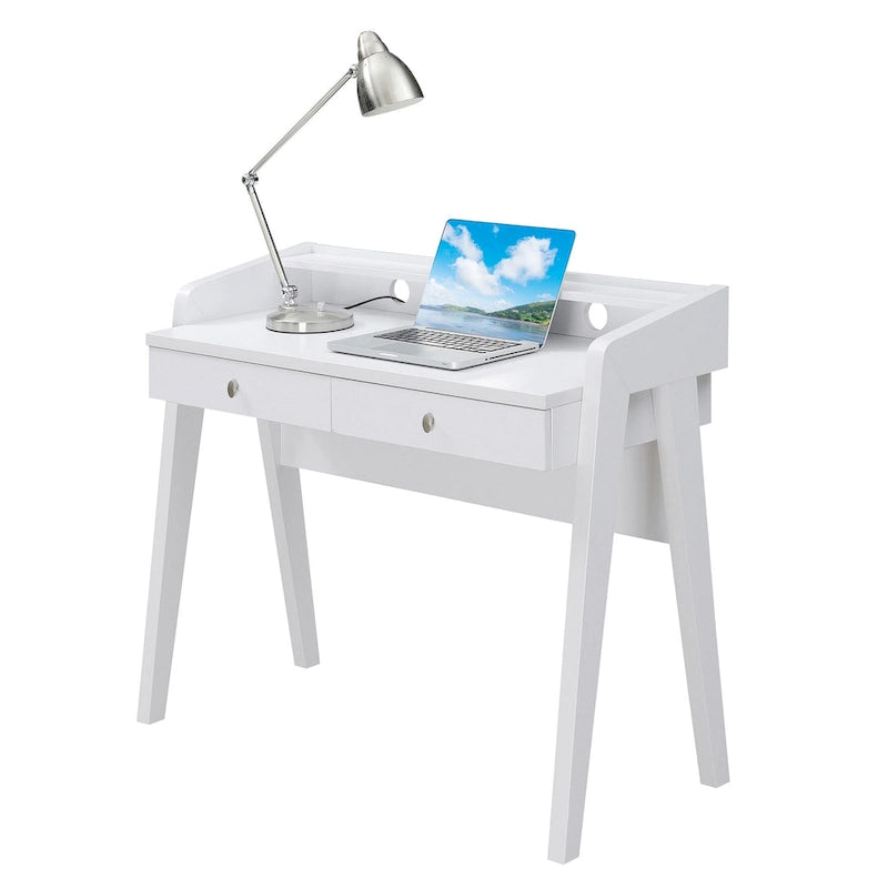 Convenience Concepts Newport Deluxe 2 Drawer Desk with Shelf