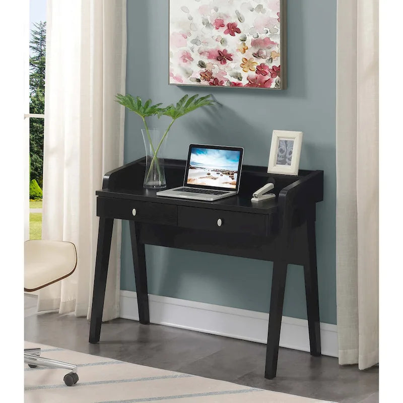 Convenience Concepts Newport Deluxe 2 Drawer Desk with Shelf