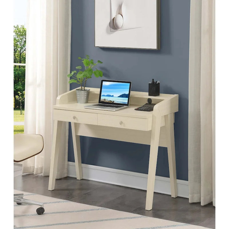 Convenience Concepts Newport Deluxe 2 Drawer Desk with Shelf