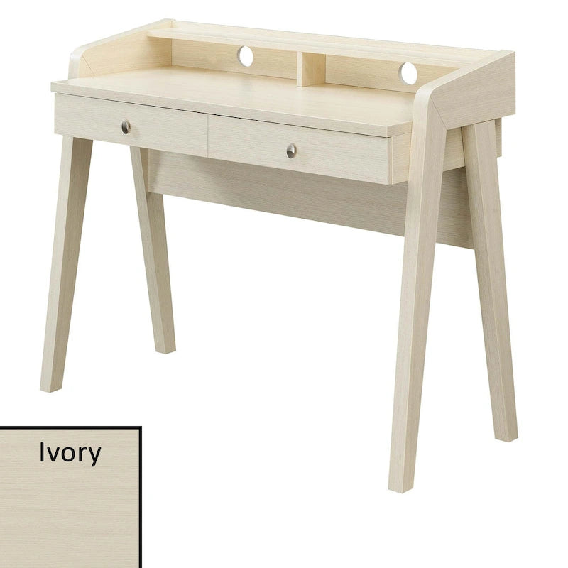 Convenience Concepts Newport Deluxe 2 Drawer Desk with Shelf