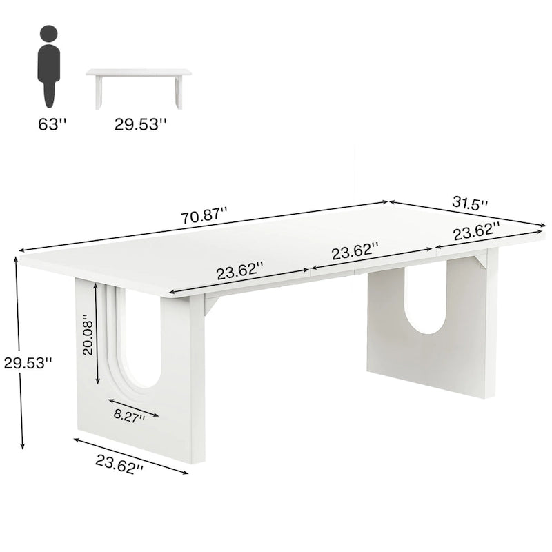 70.9-Inch Large Executive Desk, Modern Simple Office Computer Desk