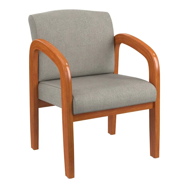 Work Smart Medium Oak Finish Wood Visitor Chair