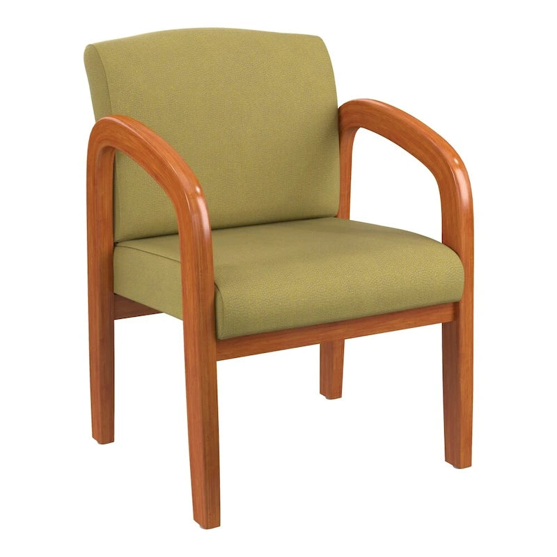 Work Smart Medium Oak Finish Wood Visitor Chair