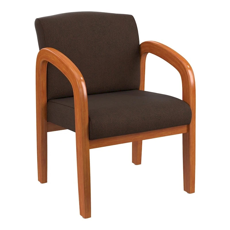 Work Smart Medium Oak Finish Wood Visitor Chair
