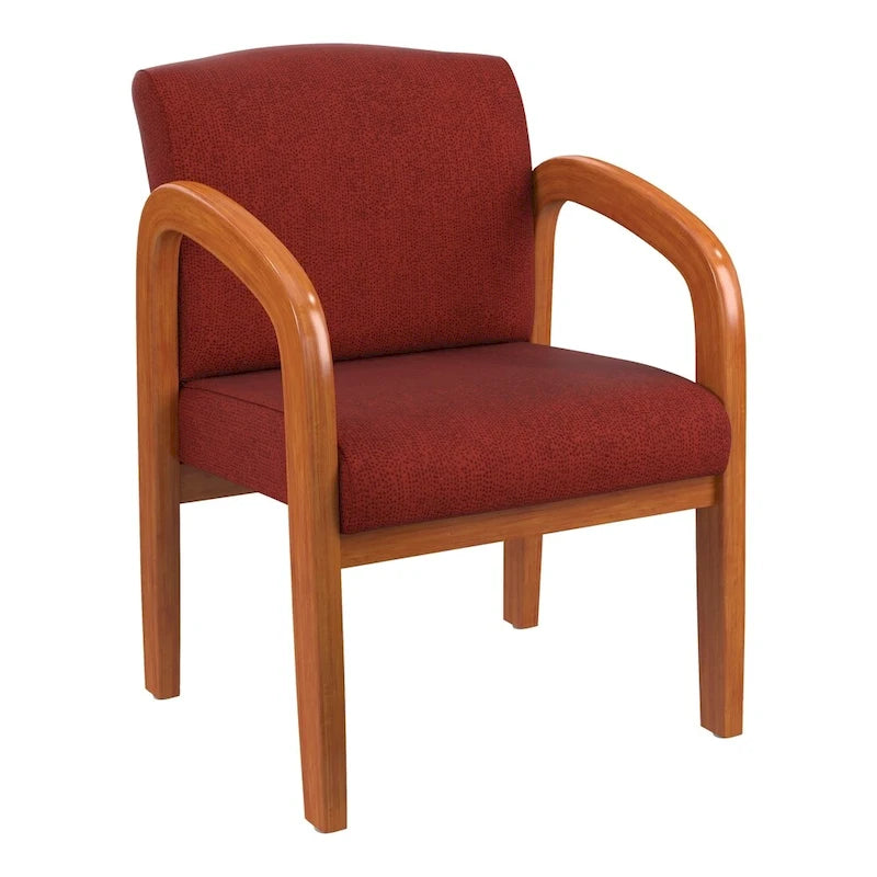 Work Smart Medium Oak Finish Wood Visitor Chair