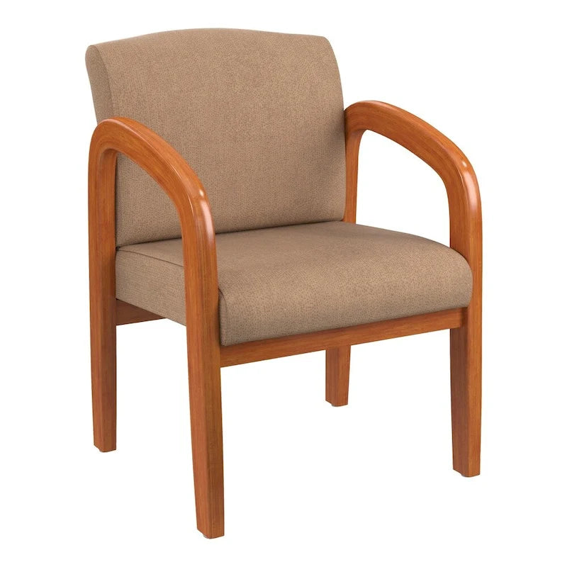 Work Smart Medium Oak Finish Wood Visitor Chair