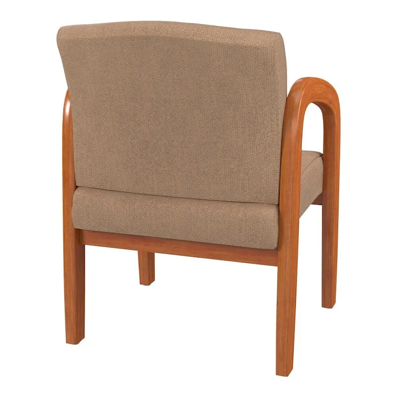 Work Smart Medium Oak Finish Wood Visitor Chair