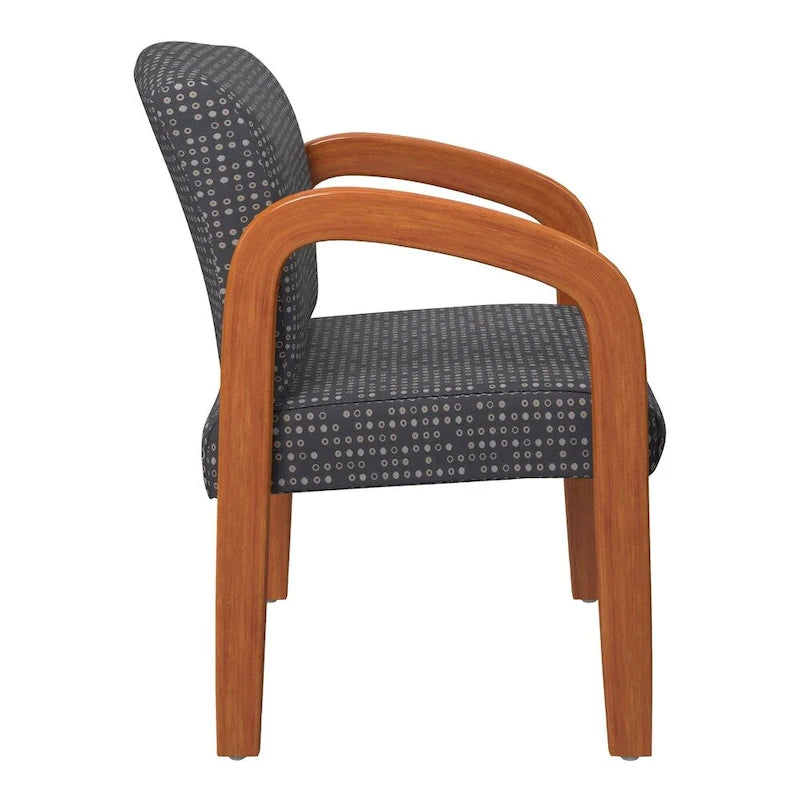 Work Smart Medium Oak Finish Wood Visitor Chair