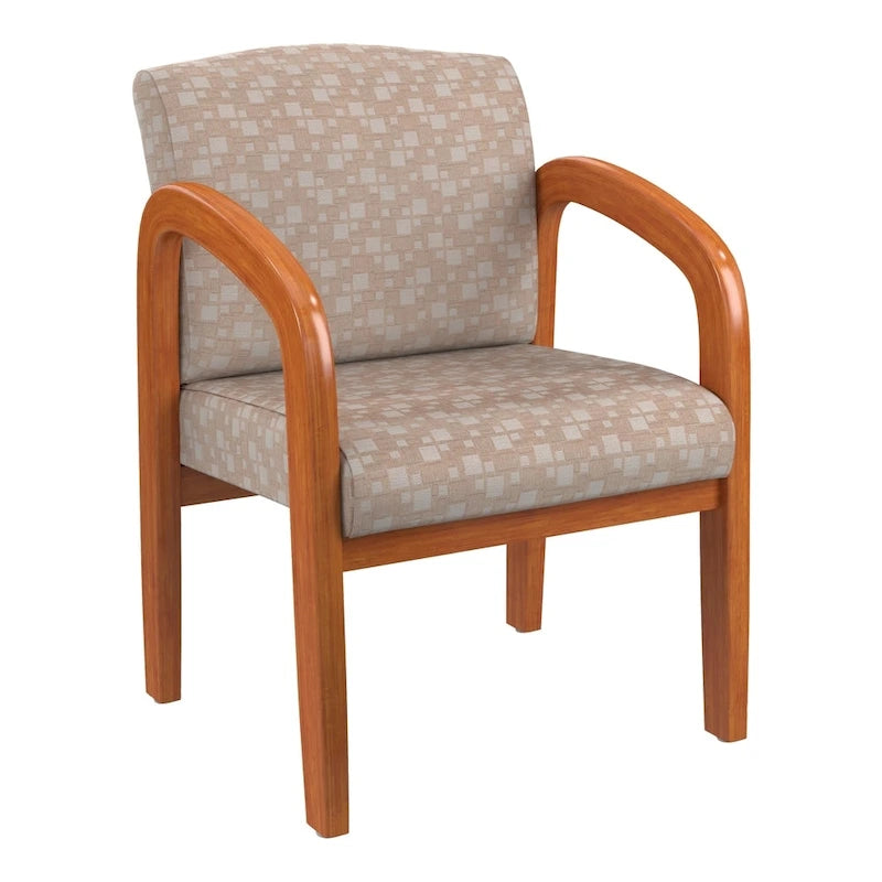 Work Smart Medium Oak Finish Wood Visitor Chair