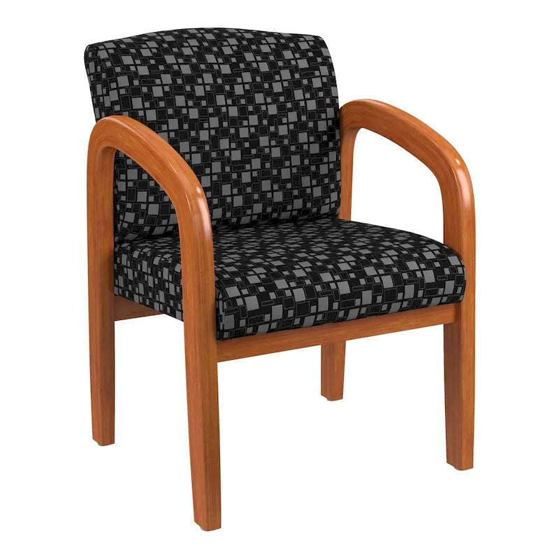 Work Smart Medium Oak Finish Wood Visitor Chair