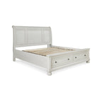 Signature Design by Ashley Robbinsdale Antique White Sleigh Bed with Storage