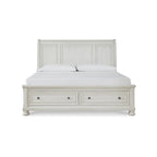 Signature Design by Ashley Robbinsdale Antique White Sleigh Bed with Storage