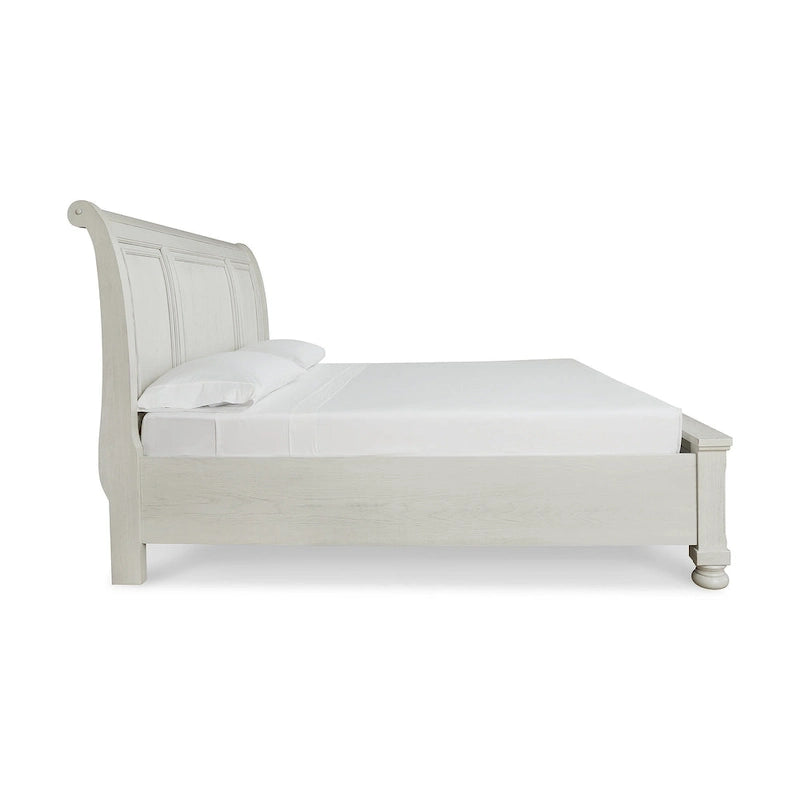 Signature Design by Ashley Robbinsdale Antique White Sleigh Bed with Storage