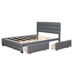 Upholstered Platform Bed with Trundle