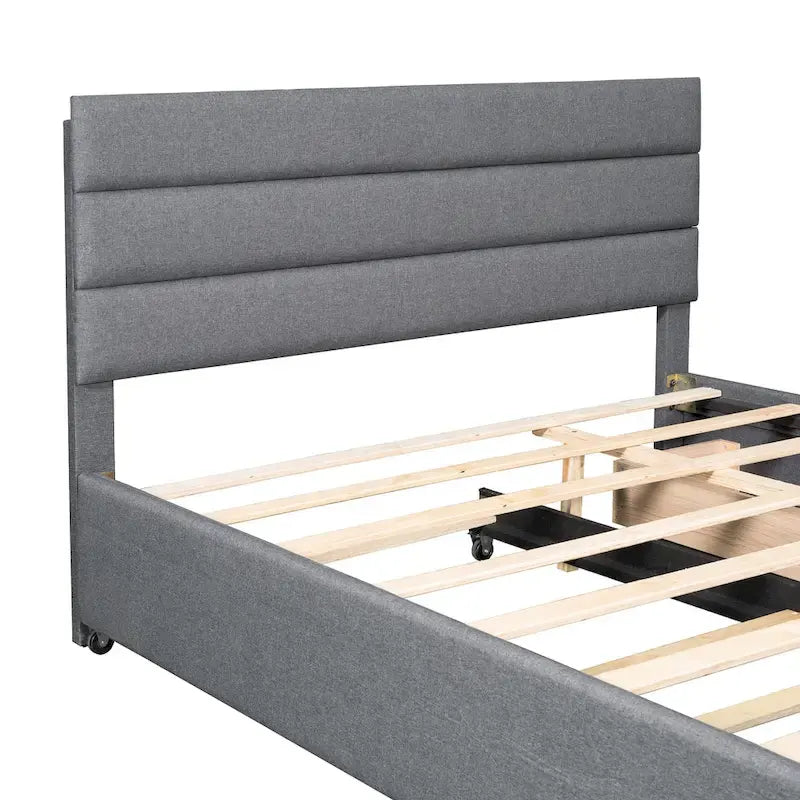 Upholstered Platform Bed with Trundle