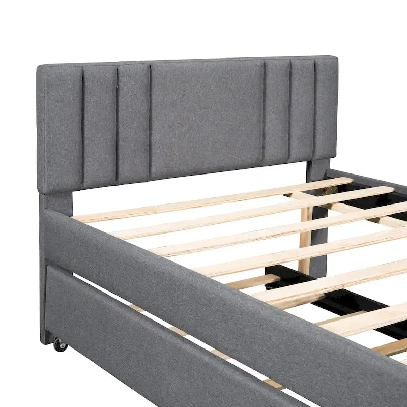Upholstered Platform Bed with Trundle