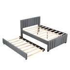 Upholstered Platform Bed with Trundle