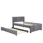 Upholstered Platform Bed with Trundle