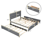 Upholstered Platform Bed with Trundle