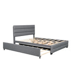 Upholstered Platform Bed with Trundle