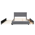 Upholstered Platform Bed with Trundle