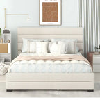 Upholstered Platform Bed with Trundle