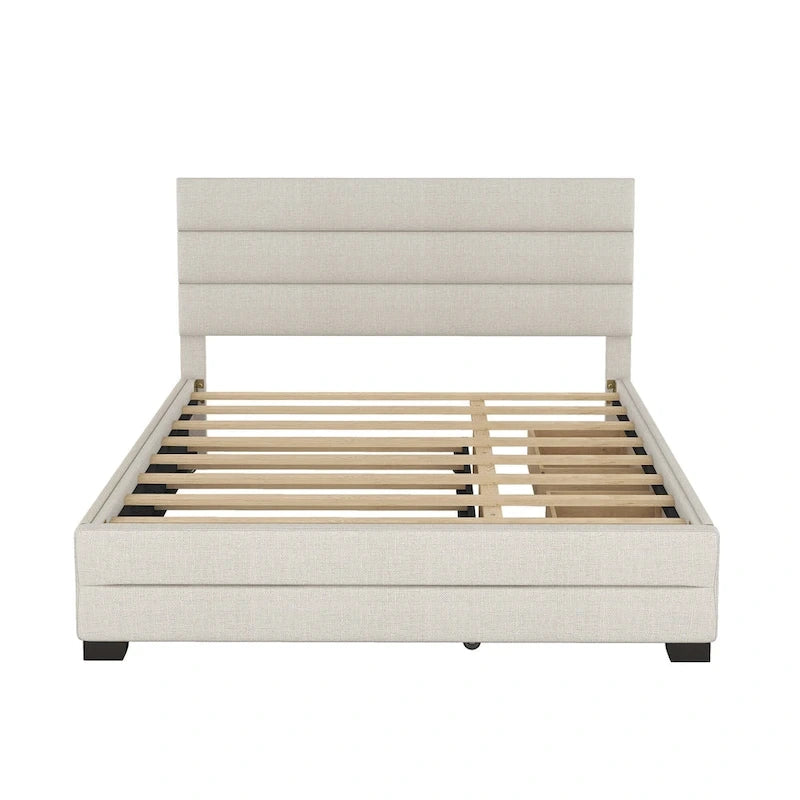 Upholstered Platform Bed with Trundle