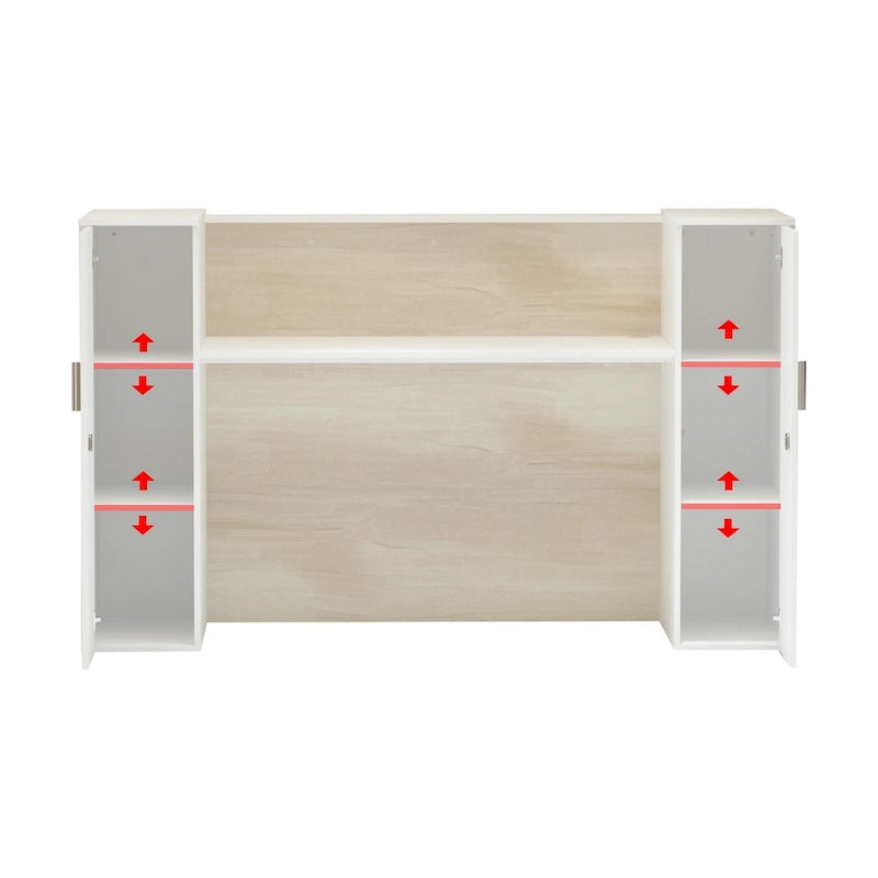 Reception Desk Large Front Counter Table w/ Adjustable Shelf by Timechee