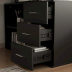 3-Drawer L-Shape Executive Desk Computer Tables With Storage Cabinet