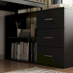 3-Drawer L-Shape Executive Desk Computer Tables With Storage Cabinet