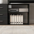 3-Drawer L-Shape Executive Desk Computer Tables With Storage Cabinet