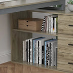 3-Drawer L-Shape Executive Desk Computer Tables With Storage Cabinet