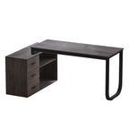 3-Drawer L-Shape Executive Desk Computer Tables With Storage Cabinet