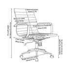 CAROCC Ribbed Computer Office Chair Swivel Lift tilt function Ergonomic Premium Leather Desk Armchair
