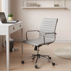 CAROCC Ribbed Computer Office Chair Swivel Lift tilt function Ergonomic Premium Leather Desk Armchair