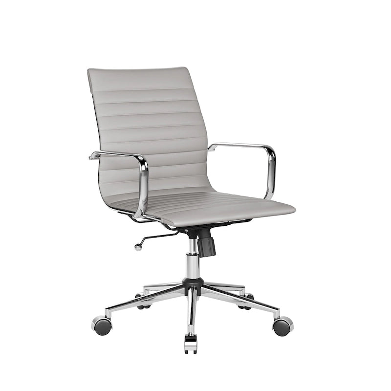 CAROCC Ribbed Computer Office Chair Swivel Lift tilt function Ergonomic Premium Leather Desk Armchair