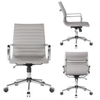 CAROCC Ribbed Computer Office Chair Swivel Lift tilt function Ergonomic Premium Leather Desk Armchair