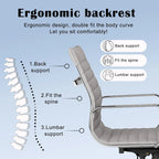 CAROCC Ribbed Computer Office Chair Swivel Lift tilt function Ergonomic Premium Leather Desk Armchair