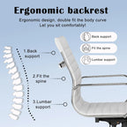 CAROCC Ribbed Computer Office Chair Swivel Lift tilt function Ergonomic Premium Leather Desk Armchair