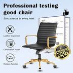 CAROCC Ribbed Computer Office Chair Swivel Lift tilt function Ergonomic Premium Leather Desk Armchair