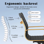 CAROCC Ribbed Computer Office Chair Swivel Lift tilt function Ergonomic Premium Leather Desk Armchair