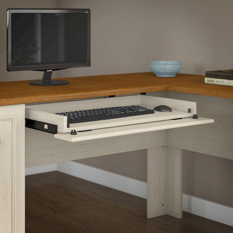 Fairview L Shaped Desk with Hutch and File Cabinet by Bush Furniture
