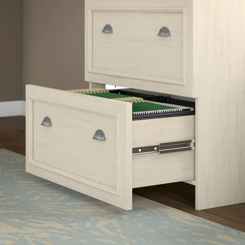 Fairview L Shaped Desk with Hutch and File Cabinet by Bush Furniture