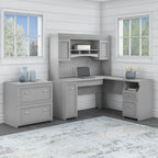 Fairview L Shaped Desk with Hutch and File Cabinet by Bush Furniture