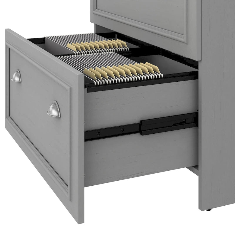 Fairview L Shaped Desk with Hutch and File Cabinet by Bush Furniture