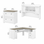 Fairview L Shaped Desk with Hutch and File Cabinet by Bush Furniture