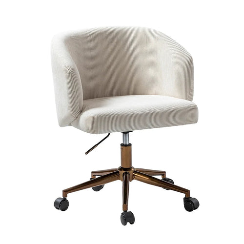 Astore Modern Corduroy Ergonomic Barrel Swivel Office Chair with Height-Adjustable by HULALA HOME
