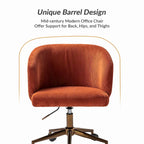 Astore Modern Corduroy Ergonomic Barrel Swivel Office Chair with Height-Adjustable by HULALA HOME
