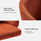 Astore Modern Corduroy Ergonomic Barrel Swivel Office Chair with Height-Adjustable by HULALA HOME